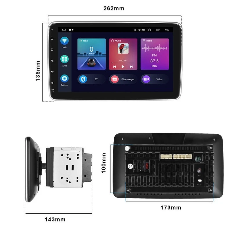 DAB+ 10.1 Zoll Android 15 Autoradio Carplay GPS Navi Wifi DSP 2+64GB Doppel 2DIN - Bild 3 von 4