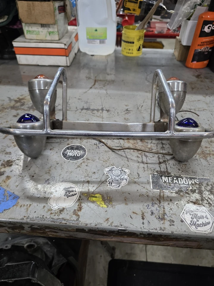 LICENSE PLATE BRACKET TAIL LIGHTS HARLEY SPORTSTER PANHEAD SHOVELHEAD GLASS - Image 3 of 4