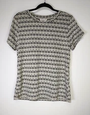 Studio B Bobeau Size L Large Jacquard Knit Short Sleeve Top NWT