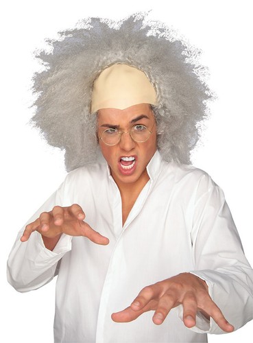 Mens Einstein Wig Crazy White Bad Hair 