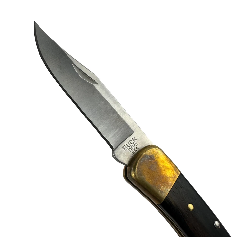 Cuchillo plegable Buck 110 con bloqueo trasero funda de cuero negro cuchillo de bolsillo  Foto 4 de 4