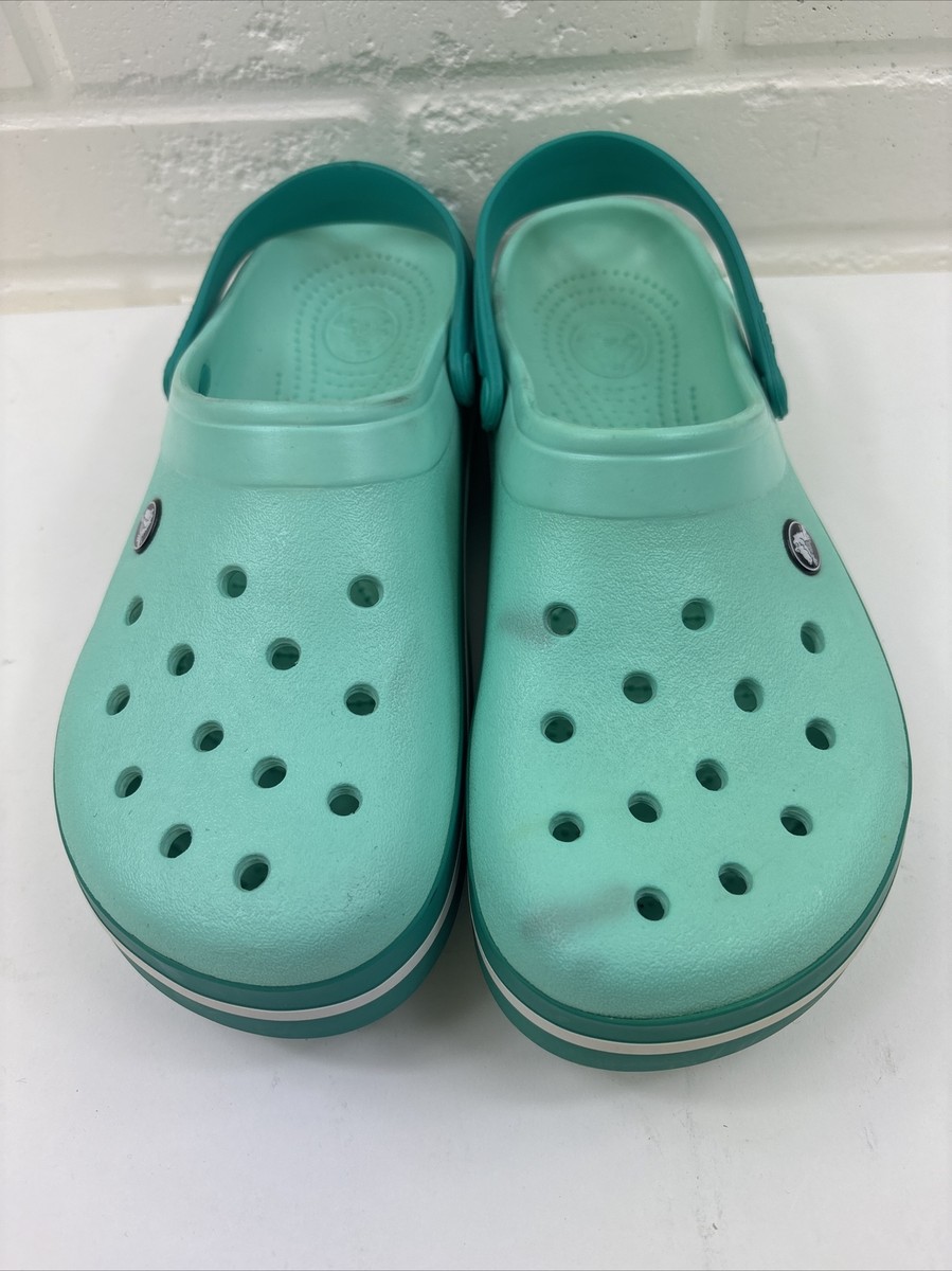 Crocs Classic Mint Green Teal M11 EUC READ