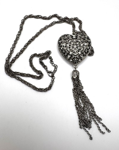 Menge 8 Herz Anhänger Halsketten Strass lila Edelstein Würgen 18” - 38” - Bild 5 von 10