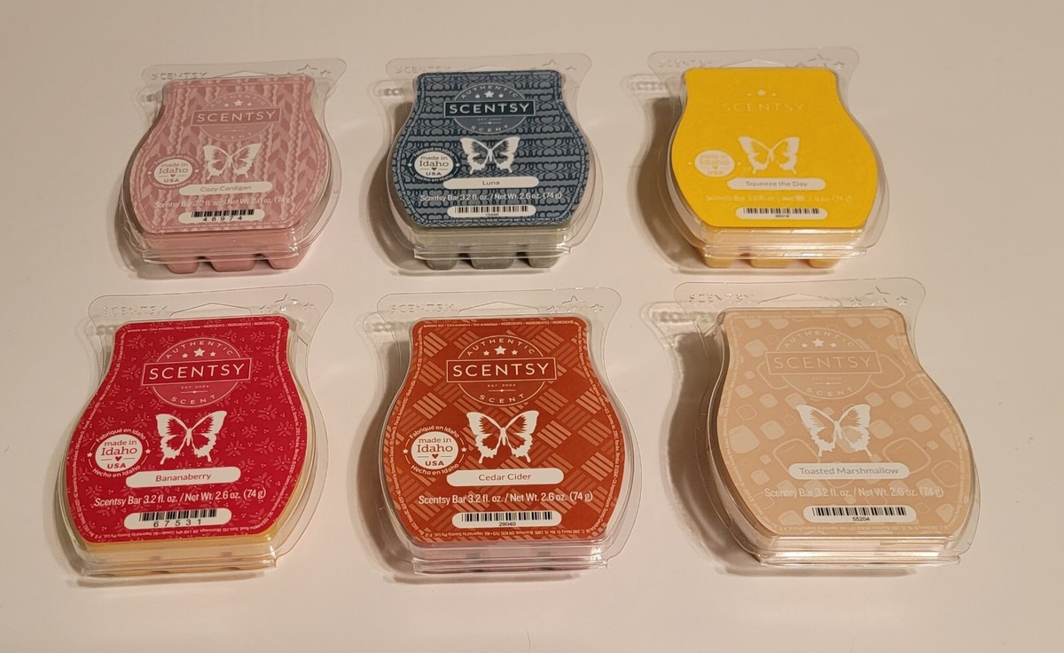 Lot of 6 Scentsy Paraffin Wax Bars - Eight Break-Apart Cubes - New