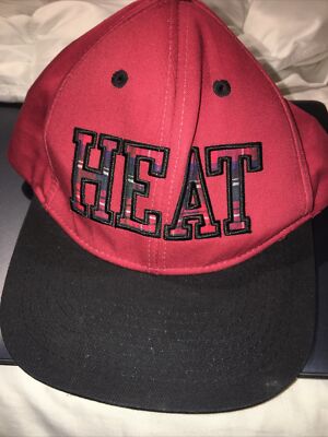 miami heat nba flatter snapback two toner red and black hat cap