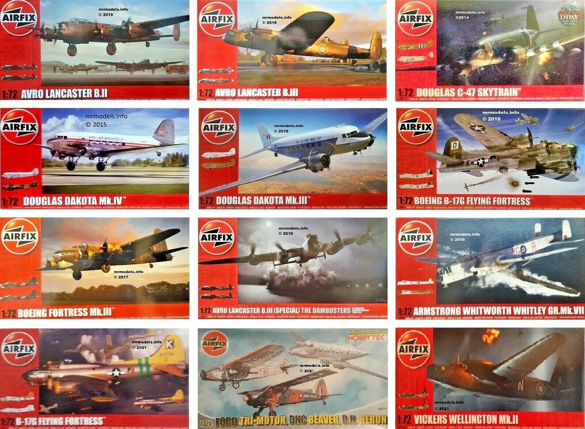 AIRFIX、1/72、7個 Airfix 1:72 Model Kits WW2 Aircraft Spitfire Hurricane
