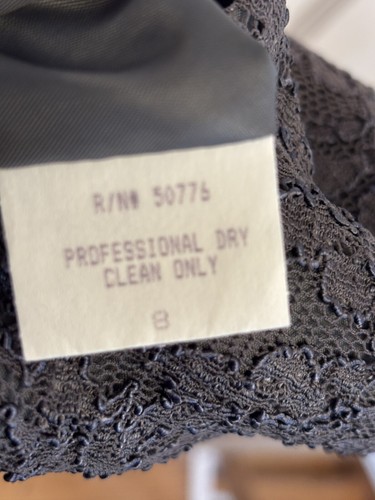 Vintage Geary Roark Kamisato Gray Lace Sheath Dress Size 8 Lined - Picture 9 of 9
