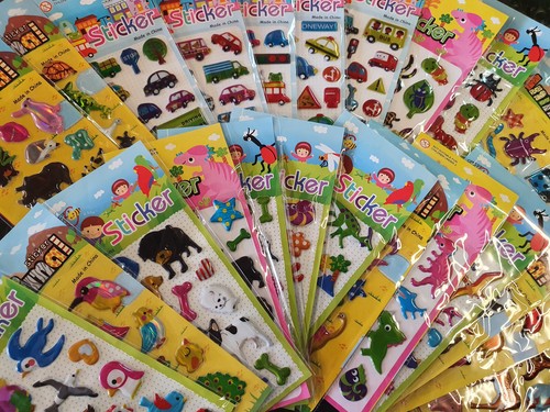25x SHEETS KIDS 3D PUFFY REUSABLE STICKERS CARS INSECTS ANIMALS DINOSAUR BIRDS - Picture 2 of 11