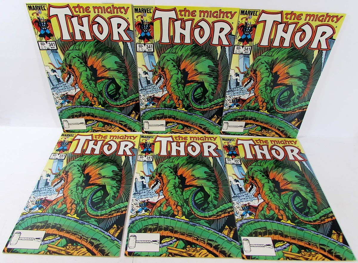 PHOTOS MAN 写真集 Thor Lot of 6 #341 x6 Marvel Comics (1984) NM 1st Print Comic