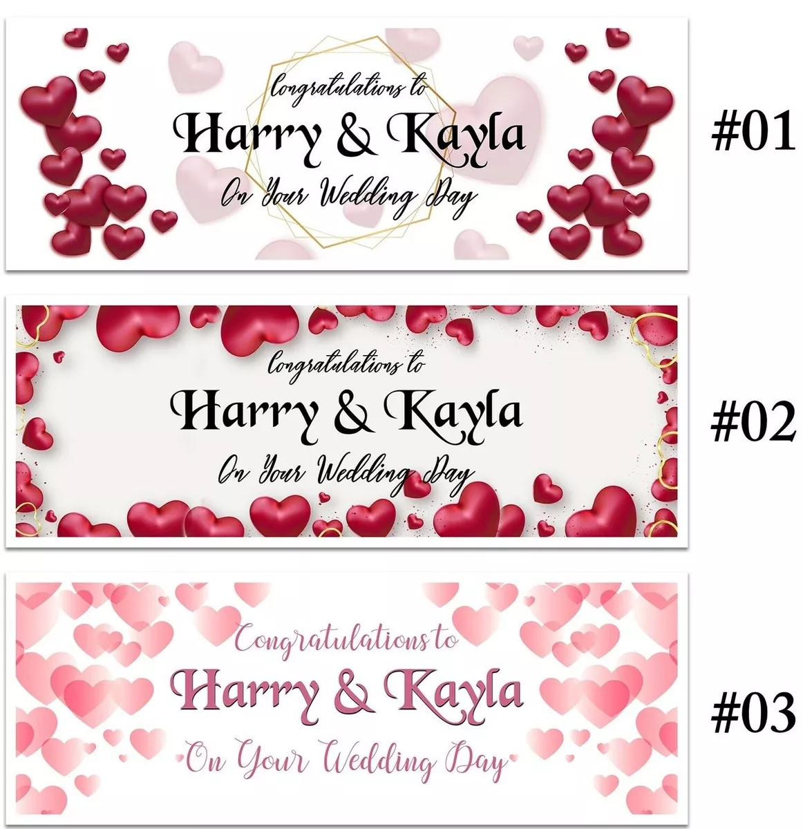 PERSONALISED NAME ENGAGEMENT WEDDING CONGRATULATIONS BANNERS PARTY ...