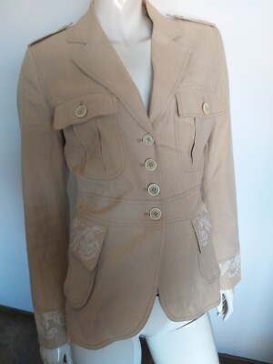 ETRO MILANO beige Leinen Blazer Jacke Gr 46 L/XL
