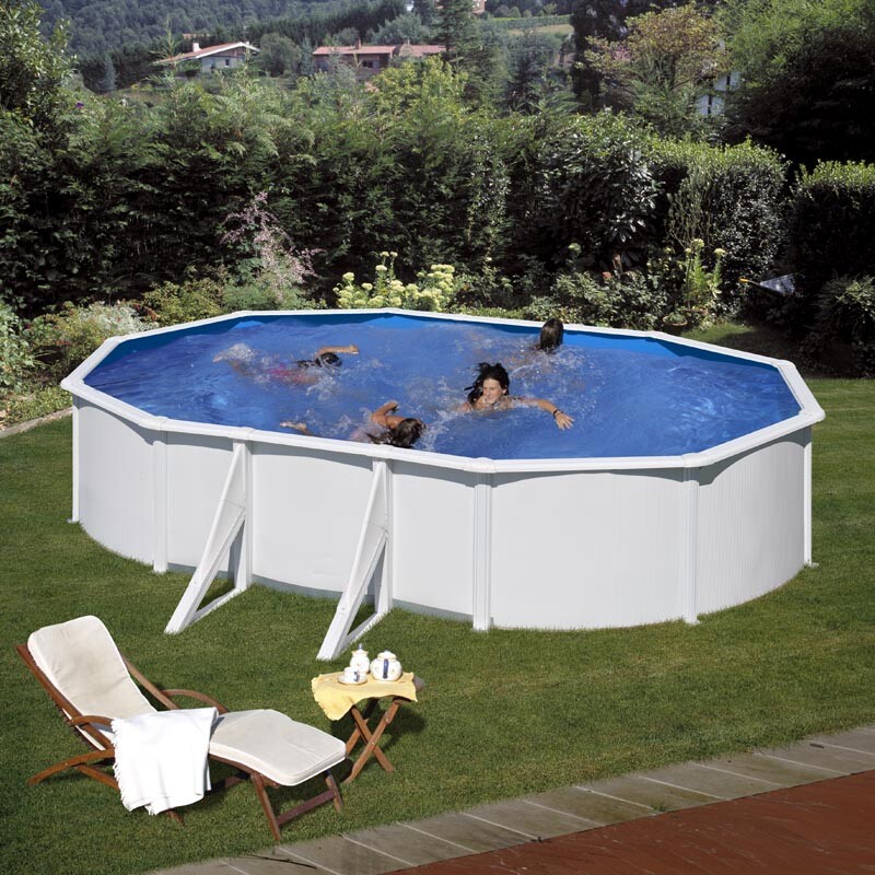 Piscina desmontable Gre Fidji ovalada de acero chapa blanca 500cmx300cm