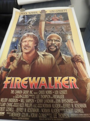 ''FIREWALKER'' CHUCK NORRIS ORIGINAL ROLLED ONE SHEET POSTER !