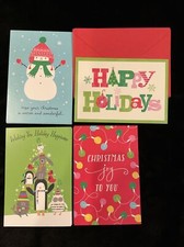 16 cards Total 4 Designs Hallmark Christmas Cards Envelopes New