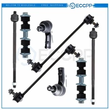 8Pcs Front Rear Sway Bars Inner Outer Tie Rod Links Kit For 2000-2006 Ford Focus