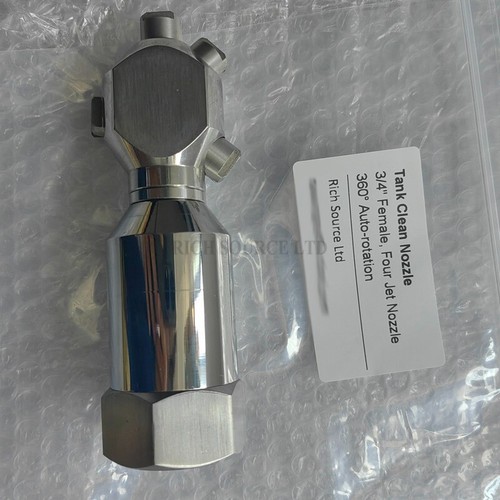 3/4" Auto-Rotate Tank Nozzle - Fluid-Driven 360° for Barrels & Chem Tanks - Picture 2 of 5