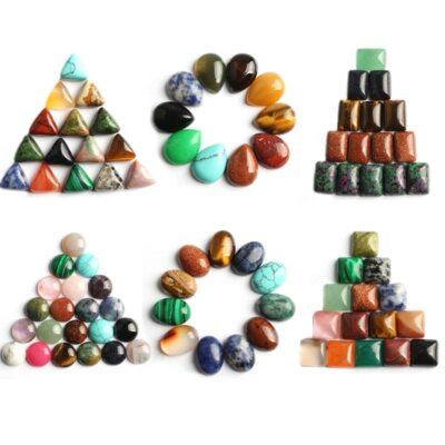 10/20pcs Natural Stone Mixed Oval Round Water Drop CAB CABOCHON Jewelry No Holes