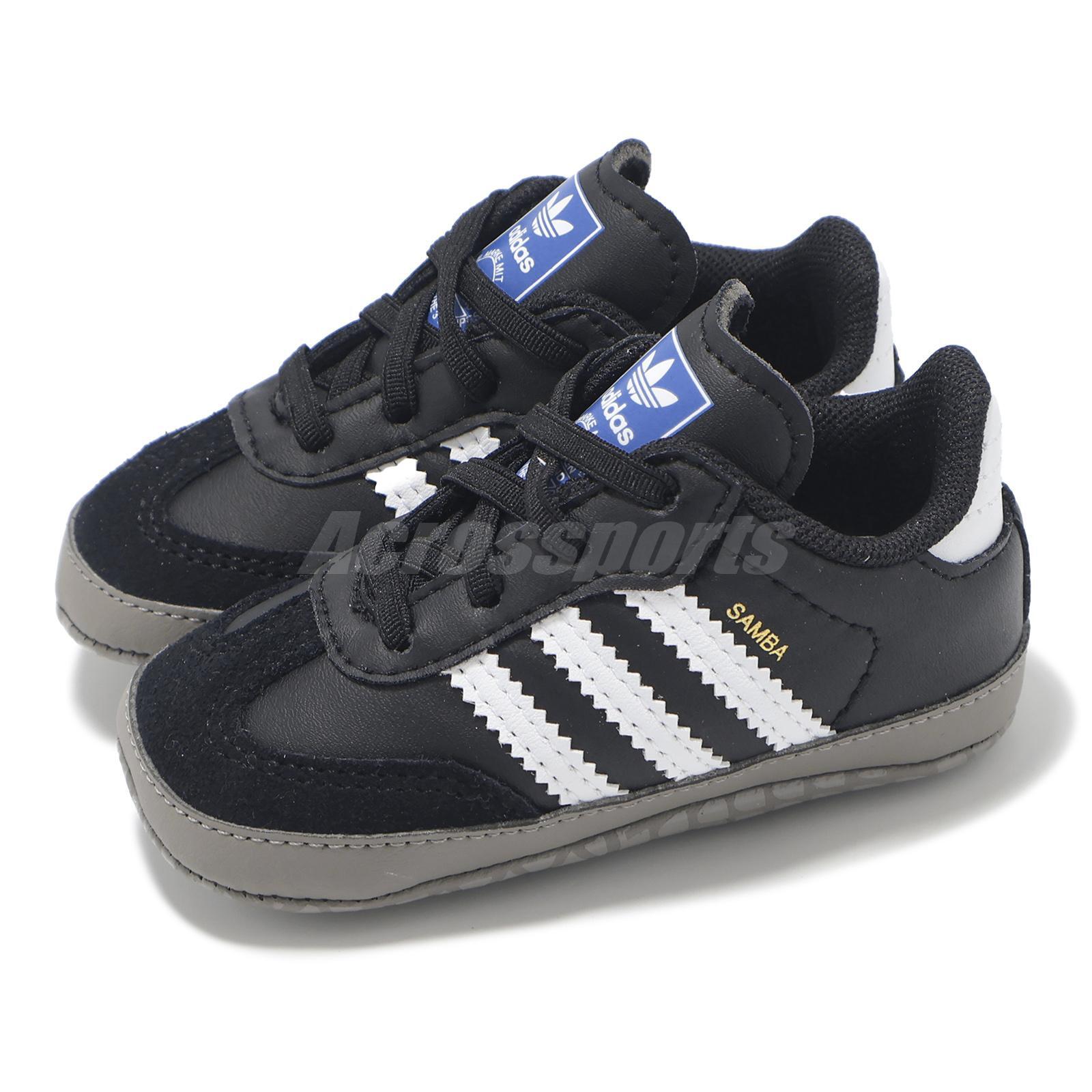 adidas Originals Samba Core Black Clod Белая резинка для малышей, повседневная обувь для младенцев JI2757