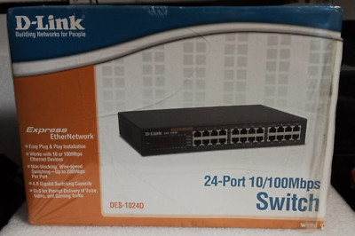 D-Link Fast Ethernet Switch, 24 Port  10/100 Mbps