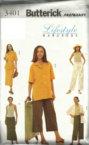 Patron De Couture Vintage Butterick 1975 - Modèle B34" (manteau, Veste, Pantalon, Chemisier, Jupe) - Pièces Non Découpées