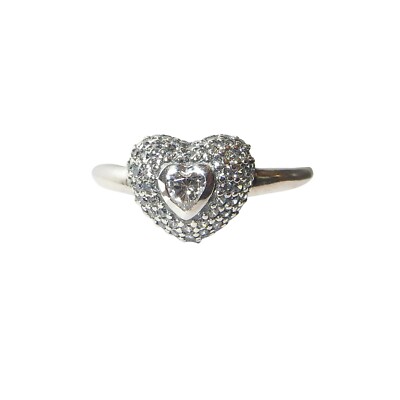 Pandora In My Heart Size 5.5 Sterling Silver and Clear CZ Ring 190877CZ