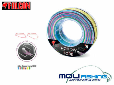 Filo Da Pesca Falcon Hollow Core 60lb PE8 - 300mt, Affondante, Cambio Colore Ogni 10mt