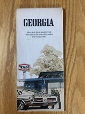 Texaco Map Georgia Atlanta Columbus Augusta Macon 1972 Gas Oil Advertising