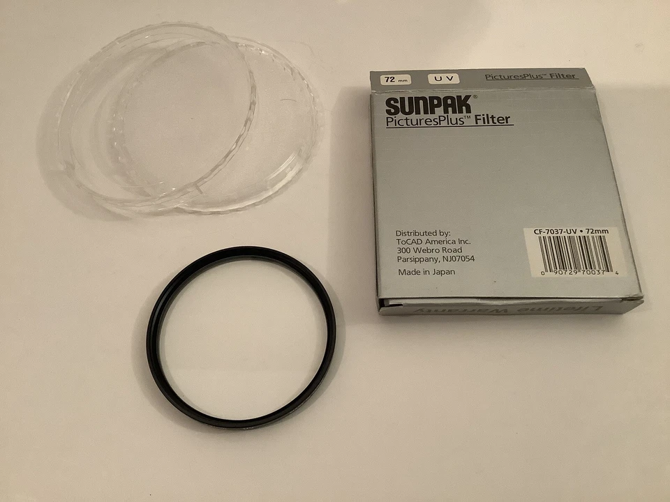 SUNPAK ULTRAVIOLET UV 72mm LENS FILTER IN ORIGINAL BOX MADE IN JAPAN - Image 2 of 4