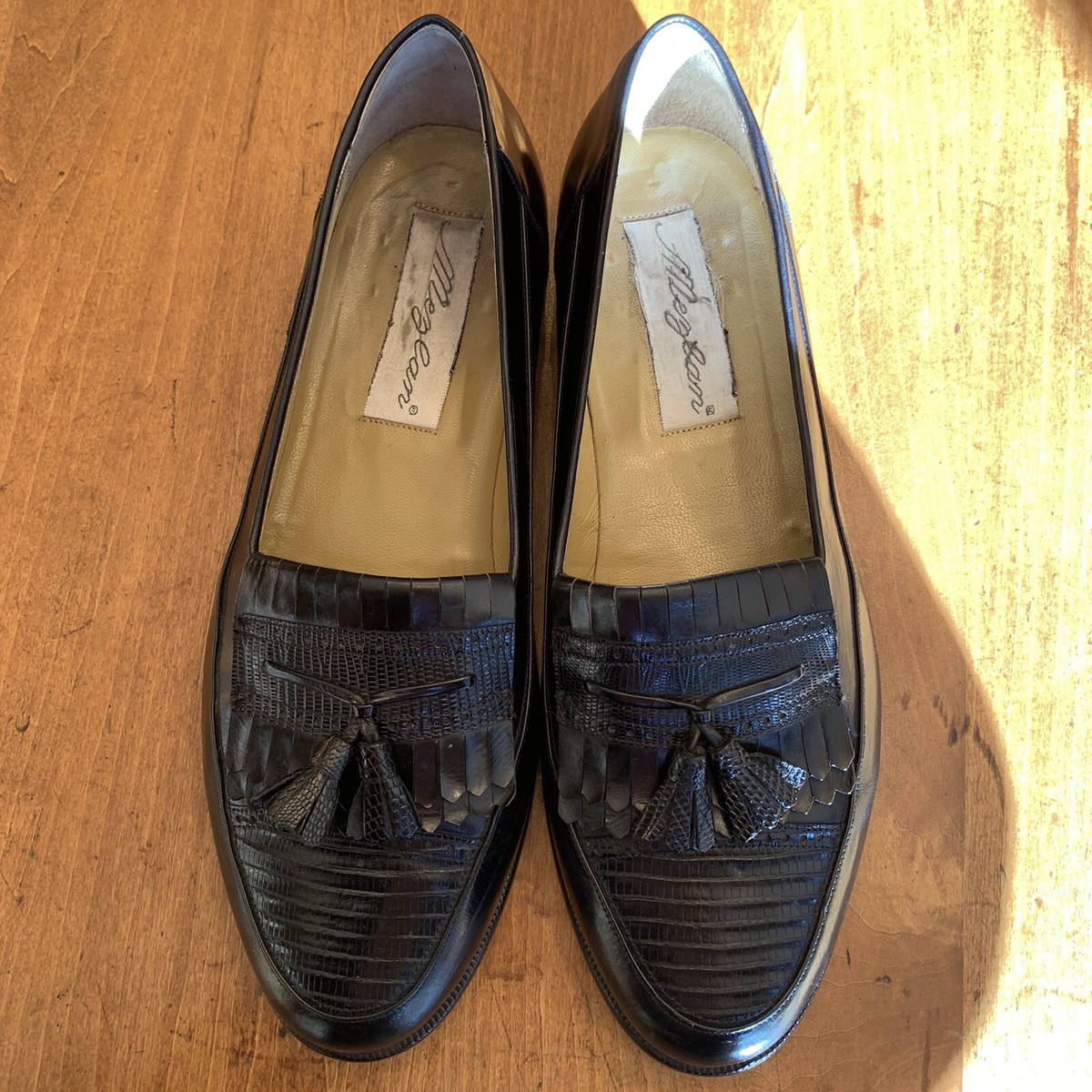 Mezlan Antonello Black Mens Genuine Lizard Handmade Kitties Tassel Shoes 9.5 W Mezlan Antonello Black Mens Genuine Lizard Handmade Kitties  main image 3