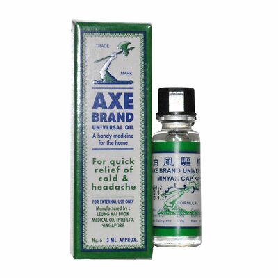 Axe Brand Universal Oil 3ml For Quick relief  of Cold & Headache [PACK OF 2]