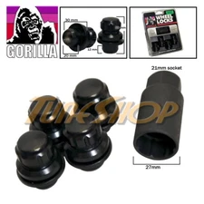 4 LOCK GORILLA FOR TOYOTA STOCK FACTORY OEM WHEELS RIMS MAG LUG NUT 12X1.5 BLACK