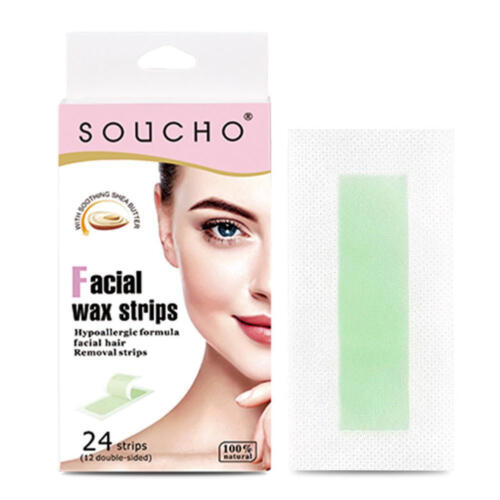 24Pcs Hair Removal Facial Wax Strips Eyebrow Waxing Strips Non Woven Wax Papers