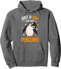 Just a Boy who loves Penguins Gift Cute Animal Unisex Hooded Sweatshirt