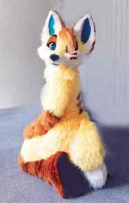 Long Fur Husky Dog Fox Mascot Costume Fursuit Halloween Suit Cosplay @10
