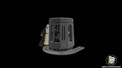 CHARVEYS3D Death Star Tractor Beam Diorama 1:18 Star Wars Vintage Collection Scale V2