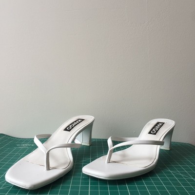 mango white heeled sandals