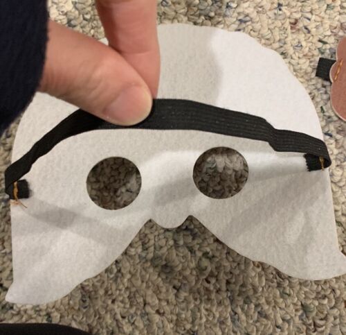 Set Of 12 Character Eye Masks For Dress Up/Costumes Stiff Felt With Elastic Band - Picture 7 of 7