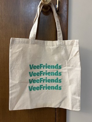 VEEFRIENDS Official Canvas Tote Bag from VeeCon 2023 Vee Friends Green New Cream