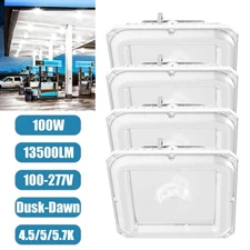 100W LED Canopy Light for Gas Station Carport Parking Lot Surface Mount (4Pack)