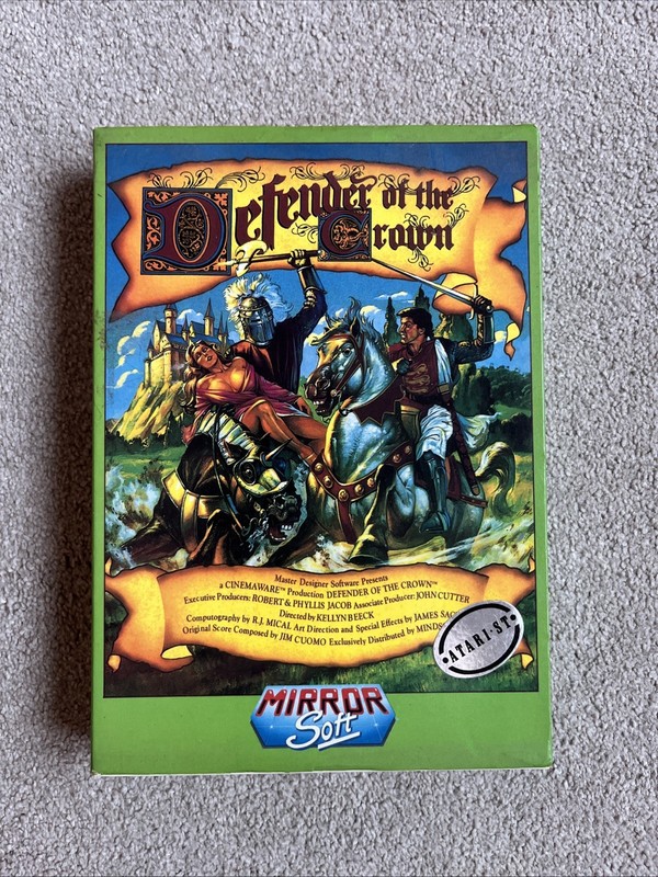 Atari St Defender of the Crown Cinemaware Interactive Movie Game in Big Box