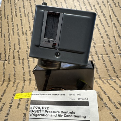 #ad Johnson Controls P70AB 12C Low Pressure Control. Low Pressure Cut off Adjustab $62.92