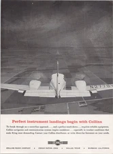 Collins Radio Company Vintage Print Ad Instrument Landings Aviation 1961