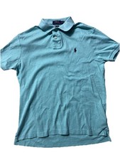 Polo Ralph Lauren Light Blue Custom Slim Fit Polo Shirt M Men Short Sleeve Logo