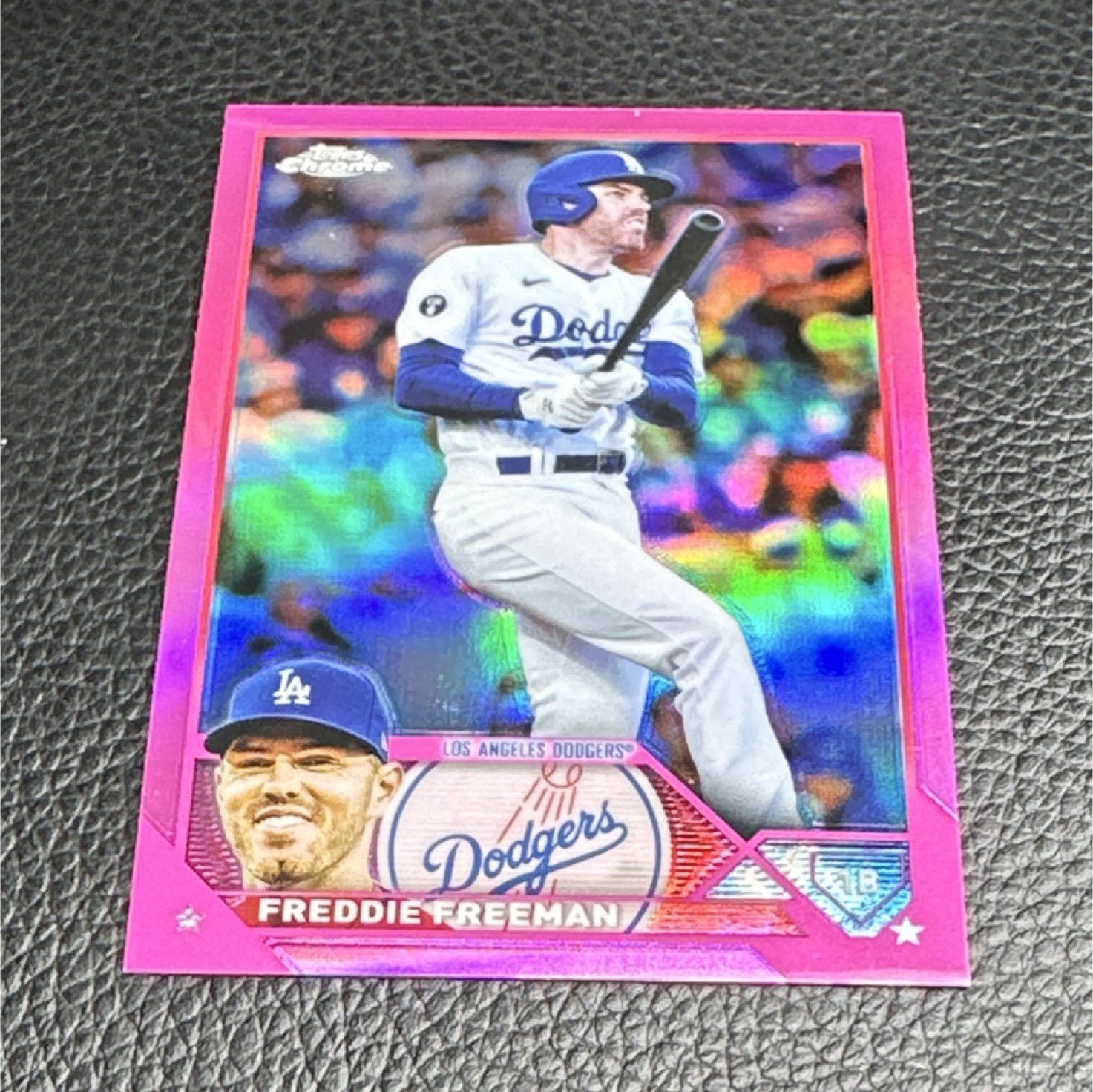 Topps Chrome 2023 Freddie Freeman Los Angeles Dodgers Pink Refractor #5