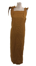 Jaeger Women's Dress Size 20 Ginger Linen Bow Tie Straps Sheath New F1