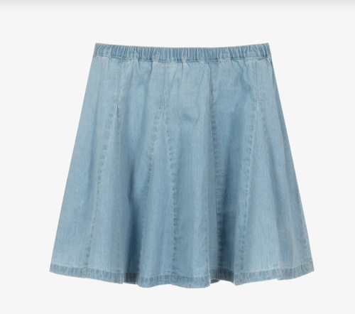 Molo Girls Berthe 11-12  Blue Cotton Chambray Skirt  Organic Sustainable Panel - Picture 3 of 12