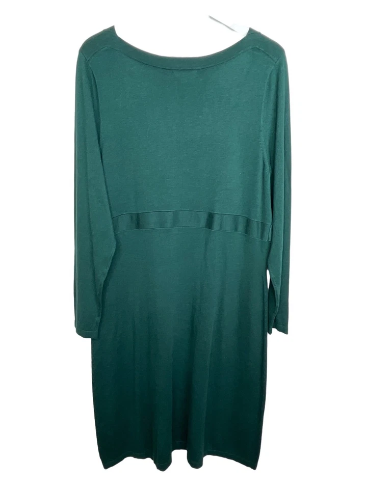 Alfani Sweater Dress Womens XL Green Knit Midi Long Sleeve Work Office Casual - Image 2 of 4