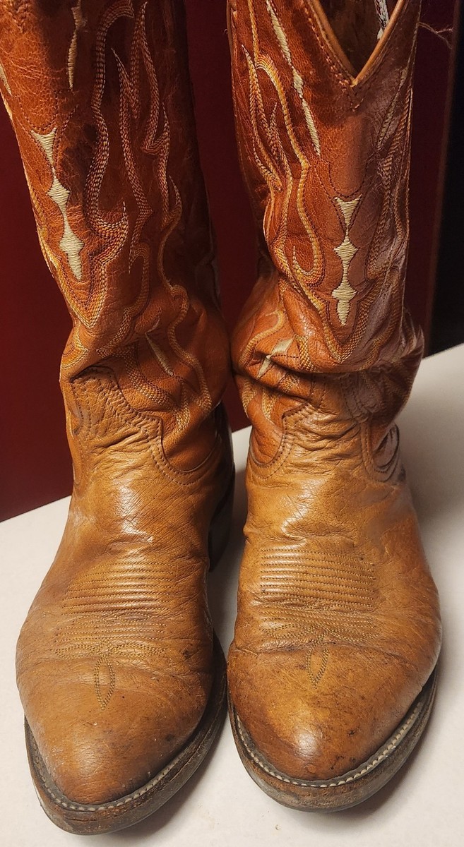 TONY LAMA Boots Men's 9 D Cowboy CZ872 Smooth Ostrich Western USA