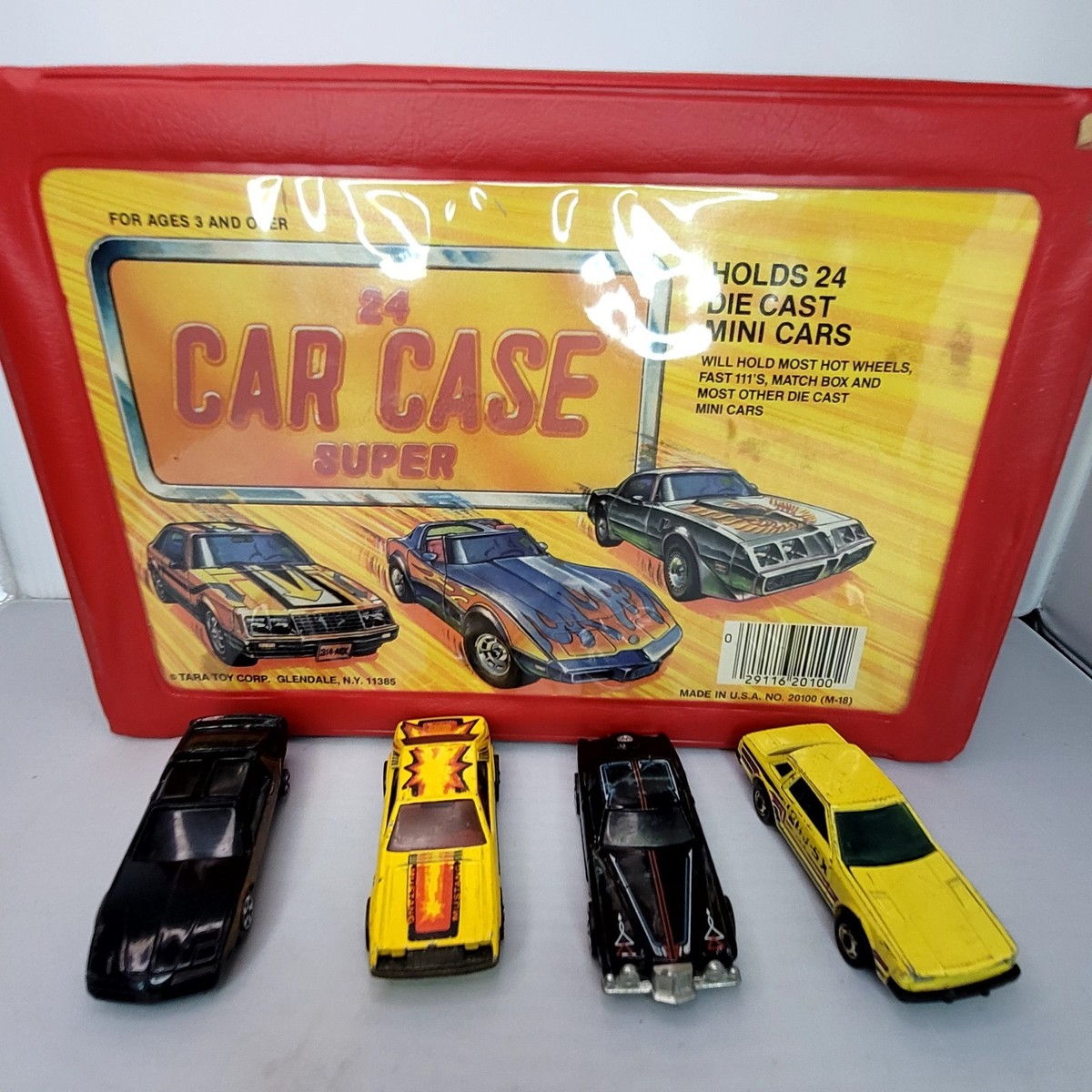 Vintage Tara Toy 24 Car Case w/ 4 Toy Cars Hot Wheels | eBay