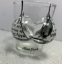 New Big Boobie New York Shot Glass W Bikini Tie Is On Back too